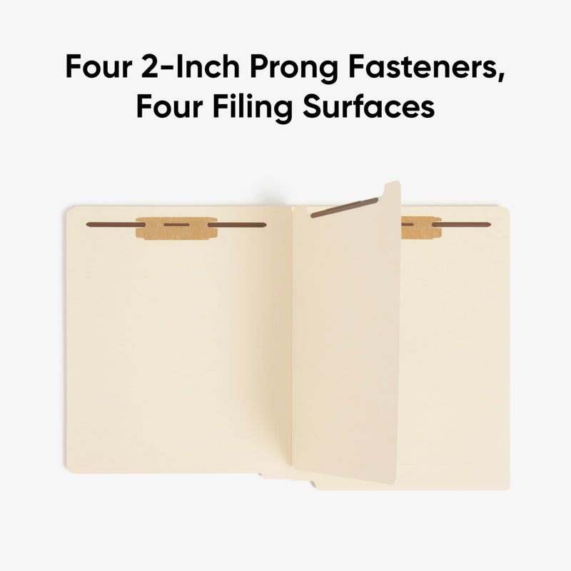 Smead End Tab Fastener File Folders, 50 Count, Manila, Reinforced Straight-Cut Tabs, 4 Fasteners, Letter Size (34220) - Image 5
